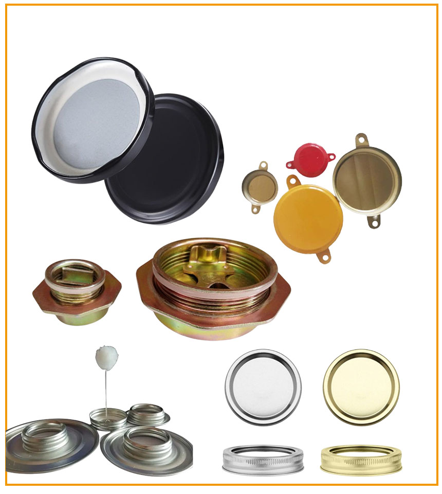 metal lids tab seals tin lids